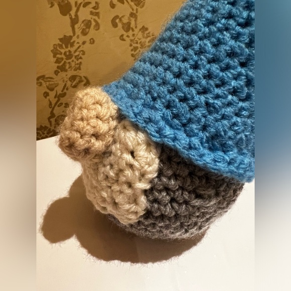 3/$50 Hand Crocheted Scandinavian Christmas Gnome Blue & Gray! - Picture 3 of 10